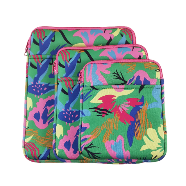 Customized Pattern Neoprene Zipper Case Cover Protective Tablet and 3 Size Book Sleeve Bag for Laptop Pouch/Bag for Sublimation