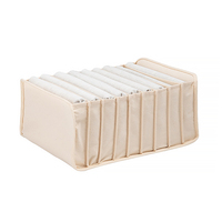 Organisateur de vêtements pour tiroirs, séparateur de compartiments de garde-robe, boîte de rangement portable pour sous-vêtements à 7 compartiments