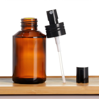 Flacon pulvérisateur en verre ambré de 30 ml/60 ml/100 ml avec couvercle noir pour eau d'essence, tonique, sérum de soin de la peau, échantillon cosmétique, recharge et stockage