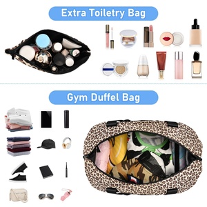 Bolsa de Viaje Grande con Estampado de Leopardo, para Separación de Artículos Secos y Húmedos, Almacenamiento, Deportes, Yoga, Fitness, con Compartimento Independiente para Zapatos - Product Image 4