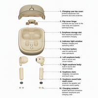 Souris sans fil 2 en 1 avec étui de charge intégré et écouteurs, accessoire pour ordinateur portable et ordinateur de bureau