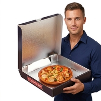 Boîtes à pizza italiennes personnalisées imprimées sur mesure, forme d'avion, carton ondulé, pelliculage brillant, emballage alimentaire recyclable