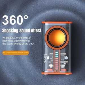 Haut-parleur Bluetooth transparent K07 Mecha avec microphone <span class=keywords><strong>pour</strong></span> appels mains libres, lumière RGB, basses puissantes, mini haut-parleur sans fil <span class=keywords><strong>pour</strong></span> la maison - Product Image 2