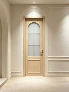 Portes intérieures de ferme en bois massif au design minimaliste moderne, étanches, avec insert en verre, pour usage commercial - Product Image 5