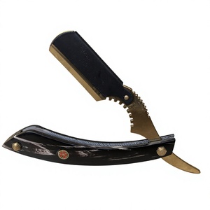 Rasoir droit IKZARSA I-BWR-01, lame en acier inoxydable, lame unique, manche en corne de buffle noir, pour hommes, barbier, extérieur, hôtel - Product Image 5