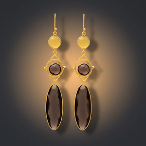 Pendientes Colgantes de Plata Hechos a Mano con Piedras Preciosas, Chapados en Oro, Estilo Étnico, Bohemio, para Compromiso - Product Image 2