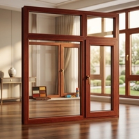 Ventanas de Madera y Aluminio con Triple Acristalamiento y Ahorro de Energía, de Padauk Africano, para Casas Pasivas