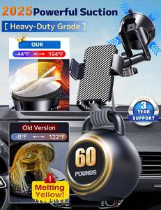 Support multifonctionnel pour téléphone Voiture 360 degrés Support pour téléphone de tableau de bord à une touche Support pour téléphone de voiture à ventouse - Product Image 2