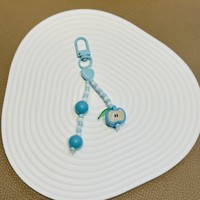 Schattige cartoon appel kralen sleutelhanger, kleurrijke kralen tasbedel, Kawaii fruit hanger sleutelring voor meisjes rugzak decoratie