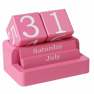 Calendario Perpetuo in Blocchi di Legno, Stile Moderno Rustico, Decorazione da Tavolo per Casa e Ufficio, per Insegnanti e Aule - Product Image 1
