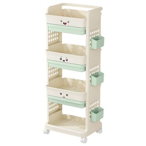 Plastic Storage Cart 4 Layers Drawer Style With Wheels For Toy And Book Organization - Product Image 2