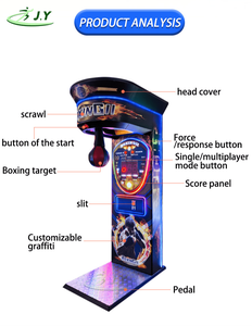 Máquina de Boxeo LED Comercial Duradera de Fábrica JY, Operada con Monedas, Juego de Medición de Fuerza de Golpe, 1 Año de Garantía, en Inglés, para Bares y Salas de Juegos - Product Image 3
