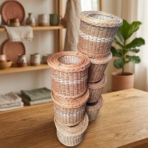 Maceta de Bambú Natural Ecológica, Duradera, Ligera, Diseño Clásico, Acabado Personalizado, Precio al por Mayor, Regalos para el Hogar - Product Image 1