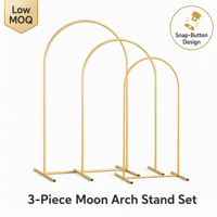 Support de toile de fond en métal doré en forme de demi-lune avec connexion rapide pour décoration d'événements : mariage, anniversaire, fête prénatale