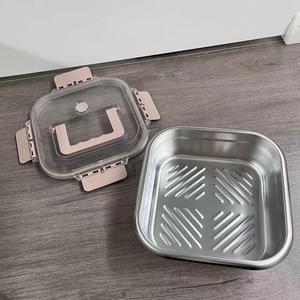 Wholesale Kitchen Food Storage Container Set Stainless Steel Reusable Airtight <b>Lid</b> Fruit <b>Bin</b> Metal Plastic <b>Bins</b> & Boxes - Product Image 2