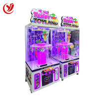 Yuejin Machine à griffes porte-bonheur rose, machine de jeu d'arcade à monnayeur pour parcs d'attractions, en métal et plastique