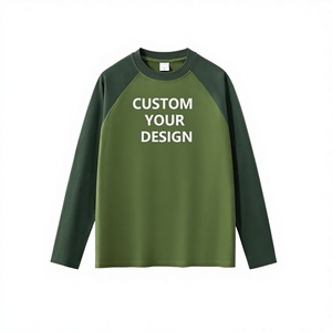 Camiseta de punto casual extragrande al por mayor para hombre, con logo personalizado, estilo béisbol, 100% algodón, unisex, patrón sólido, manga larga, ODM OEM - Product Image 3
