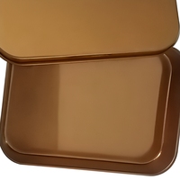 Boîte rectangulaire en fer blanc doré, étui de rangement en métal, emballage personnalisé avec logo pour aliments et cadeaux