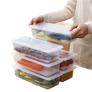 Refrigerador transparente <span class=keywords><strong>rectangular</strong></span>, gabinete de almacenamiento de granos, caja de plástico, suelo de drenaje - Product Image 1