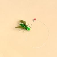 En gros, Tête de rechange verte pour jouet à chat en forme d'insecte Katydid avec conception de ligne de fixation, accessoire pour baguette à chat, jouet d'enrichissement pour animaux de compagnie, approvisionnement en vrac