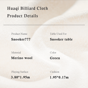 Huaqi 777 Ensemble complet de draps et de <span class=keywords><strong>tapis</strong></span> de <span class=keywords><strong>billard</strong></span>, draps et <span class=keywords><strong>tapis</strong></span> de <span class=keywords><strong>billard</strong></span> de compétition haut de gamme de 12 pieds. - Product Image 6
