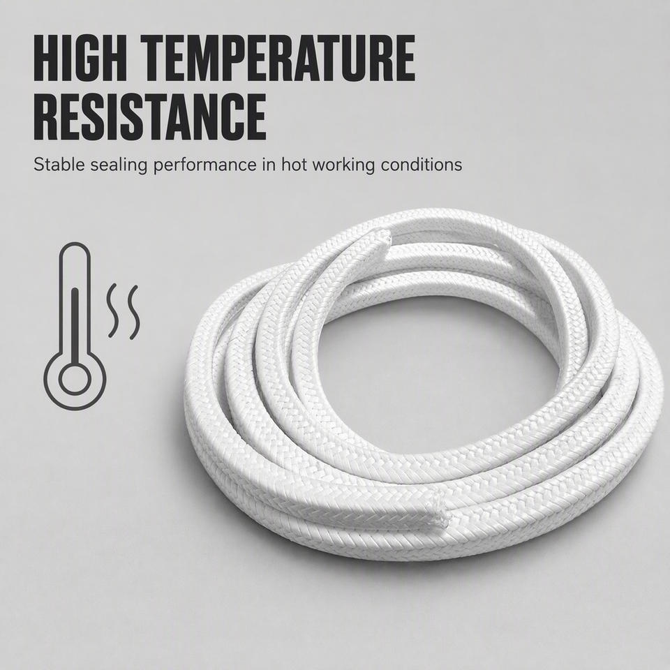 Pumping Flange Rig White PTFE Gland Packing Braided Square Rope for Centrifugal Pumps ...