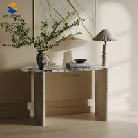 Table d'entrée contemporaine KT STONE pour couloir, motif naturel unique, décoration magnifique pour hall d'entrée, en marbre