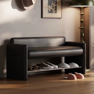 Banco moderno <span class=keywords><strong>para</strong></span> zapatos y otomana <span class=keywords><strong>para</strong></span> recibidor, banco largo montado en la pared <span class=keywords><strong>para</strong></span> el hogar, almacenamiento <span class=keywords><strong>de</strong></span> zapatos <span class=keywords><strong>para</strong></span> el <span class=keywords><strong>pie</strong></span> <span class=keywords><strong>de</strong></span> <span class=keywords><strong>cama</strong></span> - Product Image 2
