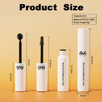 Tubo de gel para cejas de 5ml al por mayor, envase vacío para tinte de cejas, embalaje de rímel con cepillo y pincel esférico
