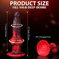 Dildo de Fantasía con Nudo Grande de 8.8", Dildo Monstruoso Enorme, Consolador Vibrador con Empuje, Juguetes Sexuales para Hombres y Mujeres