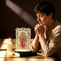 Statues en bois Notre-Dame de Guadalupe, Cadres photo Vierge de Guadalupe, Cadeaux de baptême pour invités, Centres de table pour baptême