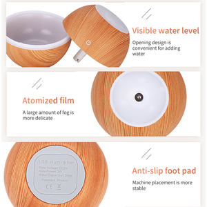 Mini Không Khí Mát Mẻ 5 V 130 Ml Khuếch Tán Nhà Máy Bán Hàng Trực Tiếp 7 Led Màu Flat Top Hạt Gỗ Usb Mát sương Tạo Độ Ẩm - Product Image 6