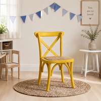 Chaise en bois rustique MULIGNA Industrial Bistro Bentwood pour événements, fêtes d'anniversaire, location, enfants, dossier croisé, pour hôtel, salon, école