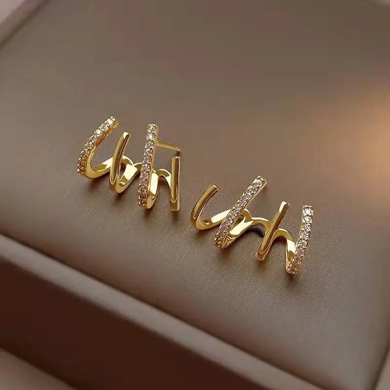 Fashion Jewelry 925 Sterling Silver Pin Claw Setting Earrings Micro Pave Cubic Zirconia CZ Four Claw Earrings For Women