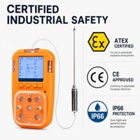 HIREP Pompa Hisap Portabel 5in1 Detektor Gas Multifungsi Monitor Keamanan Industri Ruang Terbatas IP66 ATEX Tahan Ledakan LEL CO O2