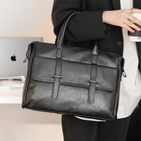 Serviette de spectacle en cuir véritable pour hommes d'affaires, ordinateur portable, 15.6 pouces