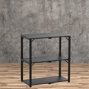 Scaffale da <span class=keywords><strong>Cucina</strong></span> di Alta Qualità Direttamente dalla Fabbrica, Espositore <span class=keywords><strong>a</strong></span> Pavimento <span class=keywords><strong>con</strong></span> Pannello Forato, Scaffale di Stoccaggio <span class=keywords><strong>a</strong></span> Tre Ripiani in Metallo Nero <span class=keywords><strong>con</strong></span> Divisori - Product Image 2