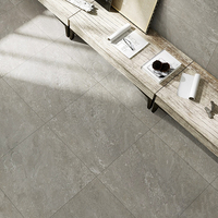 Carreaux de sol en céramique gris mat modernes 600x600, aspect granit, antidérapants, durables, épaisseur 9 mm, faible absorption d'eau, minimalistes