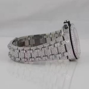 Luxury Iced Men's <b>Watch</b> Moissanite Cut Diamond Stainless Steel <b>Case</b> CROWN Hip Hop Collection Japan Movement Wedding Gift Party - Product Image 4