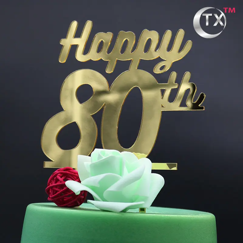 Yeni dijital yaş kek eklemek dekoratif akrilik doğum günü pastası eklemek akrilik numarası kek topper