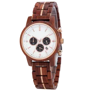 Environmentally friendly elegant high quality dropshipping private label personalized chronograph wholesale quartz Wood watch