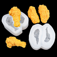 Moule en silicone écologique 3D pour cuisses et ailes de poulet frites, fait main pour la décoration de gâteaux en fondant, chocolat et mousse