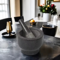 Ensemble mortier et pilon en marbre et granit de haute qualité pour épices et sel, personnalisable