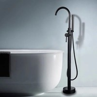 Ensemble de douche au sol minimaliste moderne avec cartouche céramique et robinet silencieux pour usage domestique