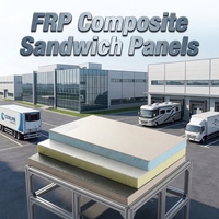 Panneaux sandwich FRP XPS pour carrosserie de camping-car, isolation thermique en composite de fibre de verre, mur, toit, sol, caravane, remorque