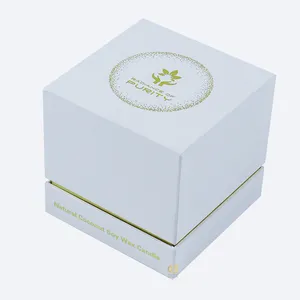 Custom Popular Design Cardboard Plain Color Candle Jars Boxes With Lids Holder Packaging Boxes