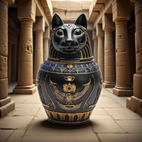 Urne funéraire pour animaux de compagnie en résine de style égyptien, décorations d'intérieur avec sculptures en relief égyptiennes, fabriquée en Chine, nouveauté
