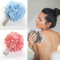 Spons Penggosok Tubuh Besar untuk Mandi, Sikat Bunga, Puff Mandi, Loofah Jala untuk Mandi