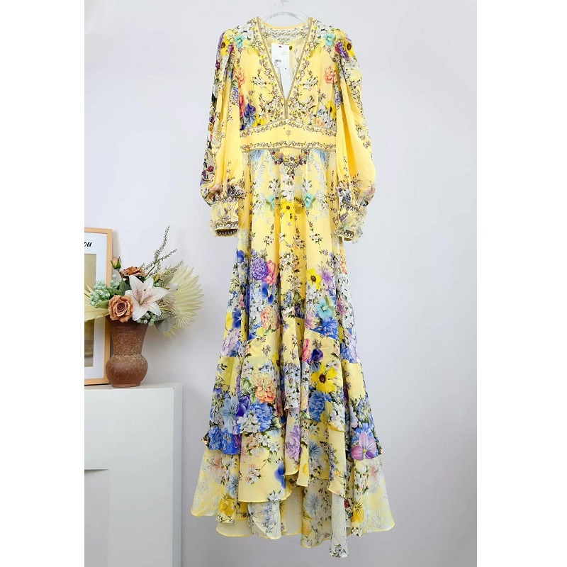 Chic Styles and Comfort in long sleeve yellow maxi dress for Trendy Women
