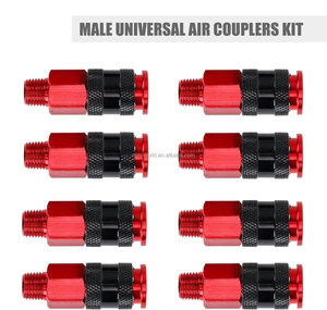 MAXIWORLD <span class=keywords><strong>Raccord</strong></span> pneumatique <span class=keywords><strong>universel</strong></span> mâle AMT en aluminium de 1/4 pouce avec filetages NPT de 1/4 pouce, connexion <span class=keywords><strong>rapide</strong></span> pour outils pneumatiques - Product Image 3